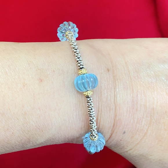 LAGOS 18K Gold Caviar Forever Sky BL TPZ Bracelet - Picture 6 of 8